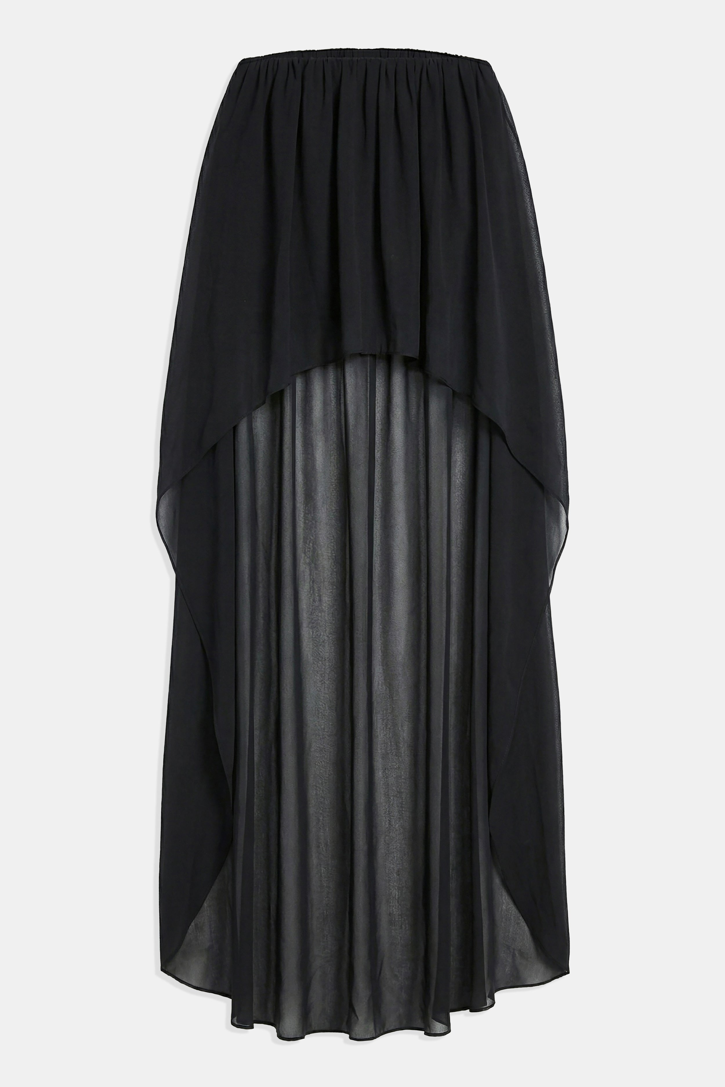 Strapless Chiffon Layered Corset Top - Black
