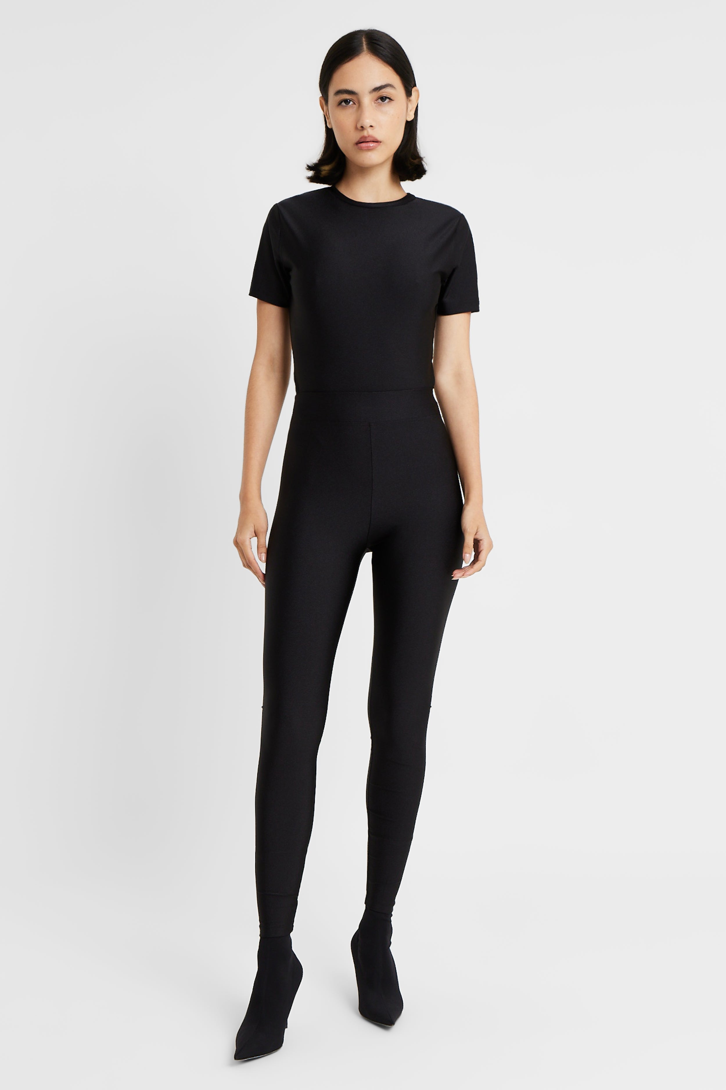 Spandex T Shirt Bodysuit - Black