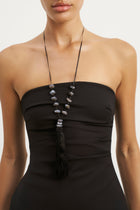 Strapless Ruched Midaxi Dress - Black