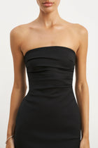 Strapless Ruched Midaxi Dress - Black