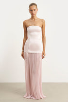 Satin Structured Bodice Gown - Blush