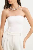 Strapless Bandeau Bodysuit - White