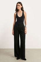 Scoop Neck Racer Bodysuit - Black
