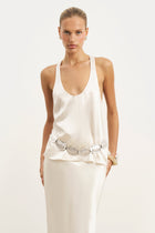 Crushed Satin Bias Cut Maxi Skirt - Champagne