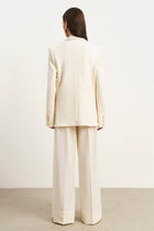 Pleated Ultra Wide Leg Trousers - Cream