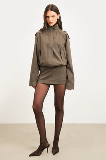Clean Cut Micro Skirt - Carob Check