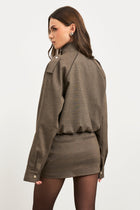 Clean Cut Micro Skirt - Carob Check