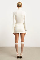 Clean Cut Micro Skirt - Cream