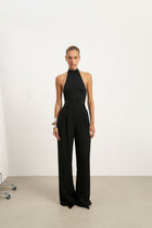 High Neck Halter Bodysuit - Black
