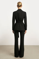 Wide Leg Suit Trousers - Black