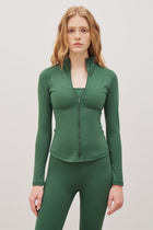 Base Sculpting Zip Up Jacket - Forest Green