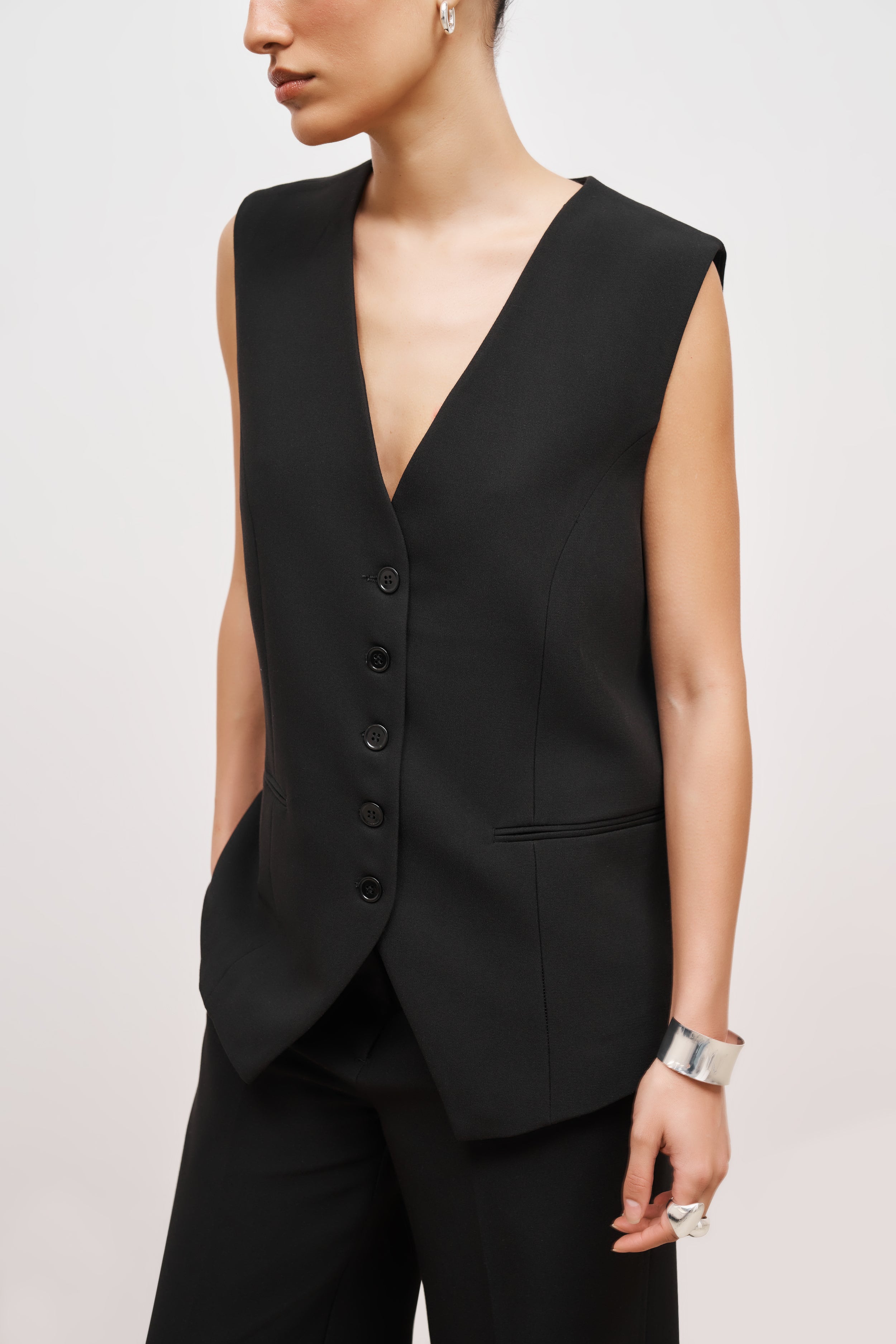 Oversized Waistcoat - Black