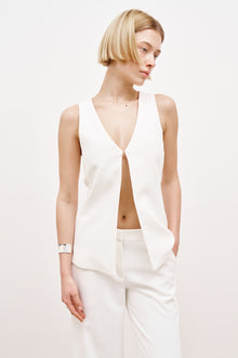 Hook & Eye Waistcoat - White