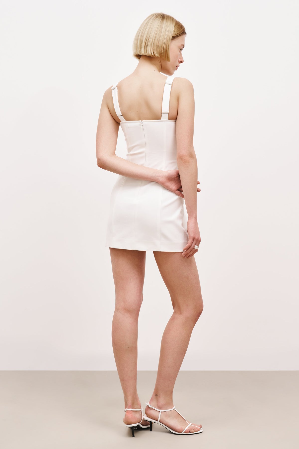Square Neck Mini Dress - Ivory