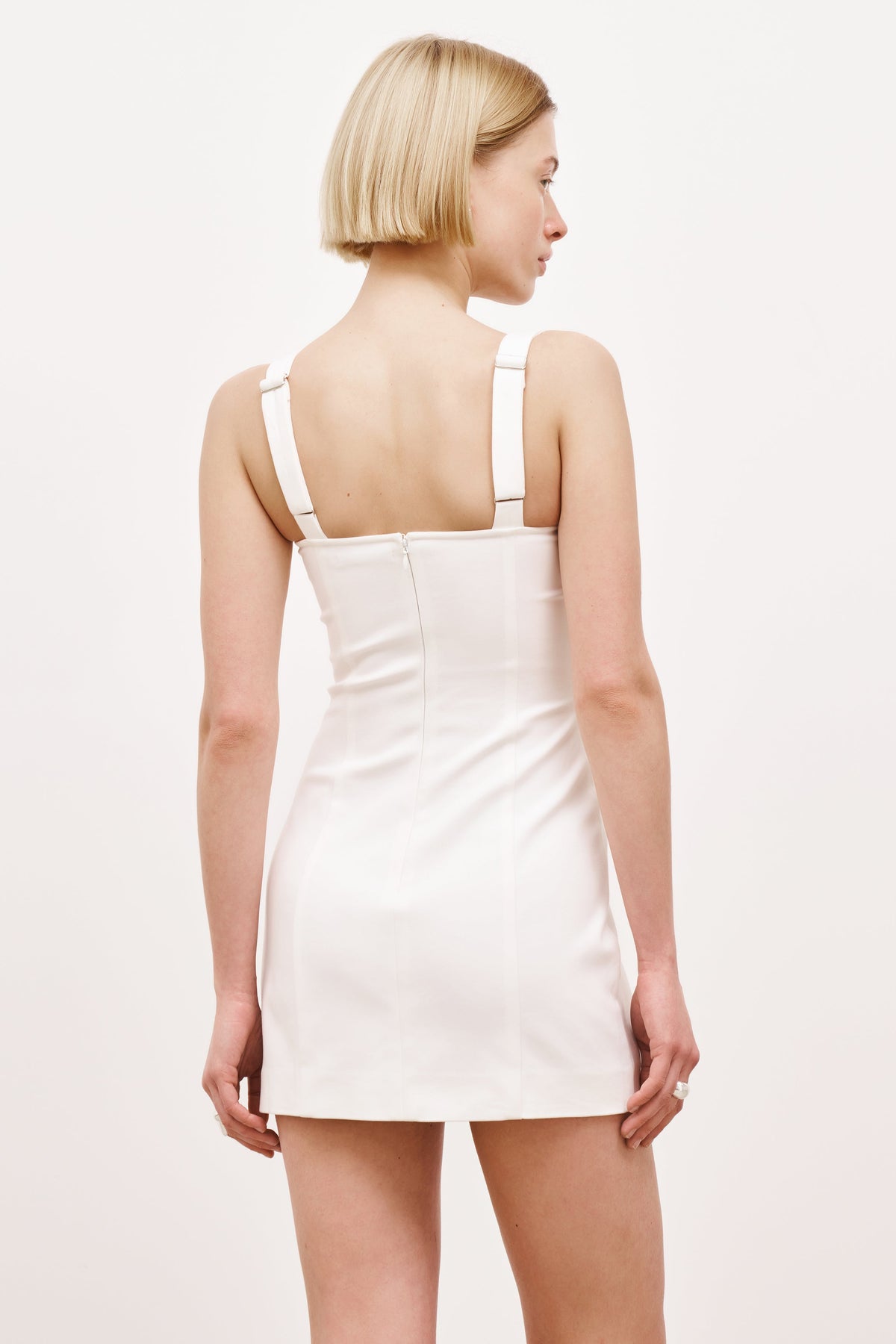 Square Neck Mini Dress - Ivory