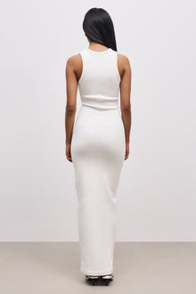 Heavy Ribbed Racer Maxi Dress - Ivory