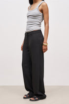 Draped Mid Rise Trousers - Black