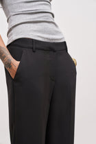 Draped Mid Rise Trousers - Black