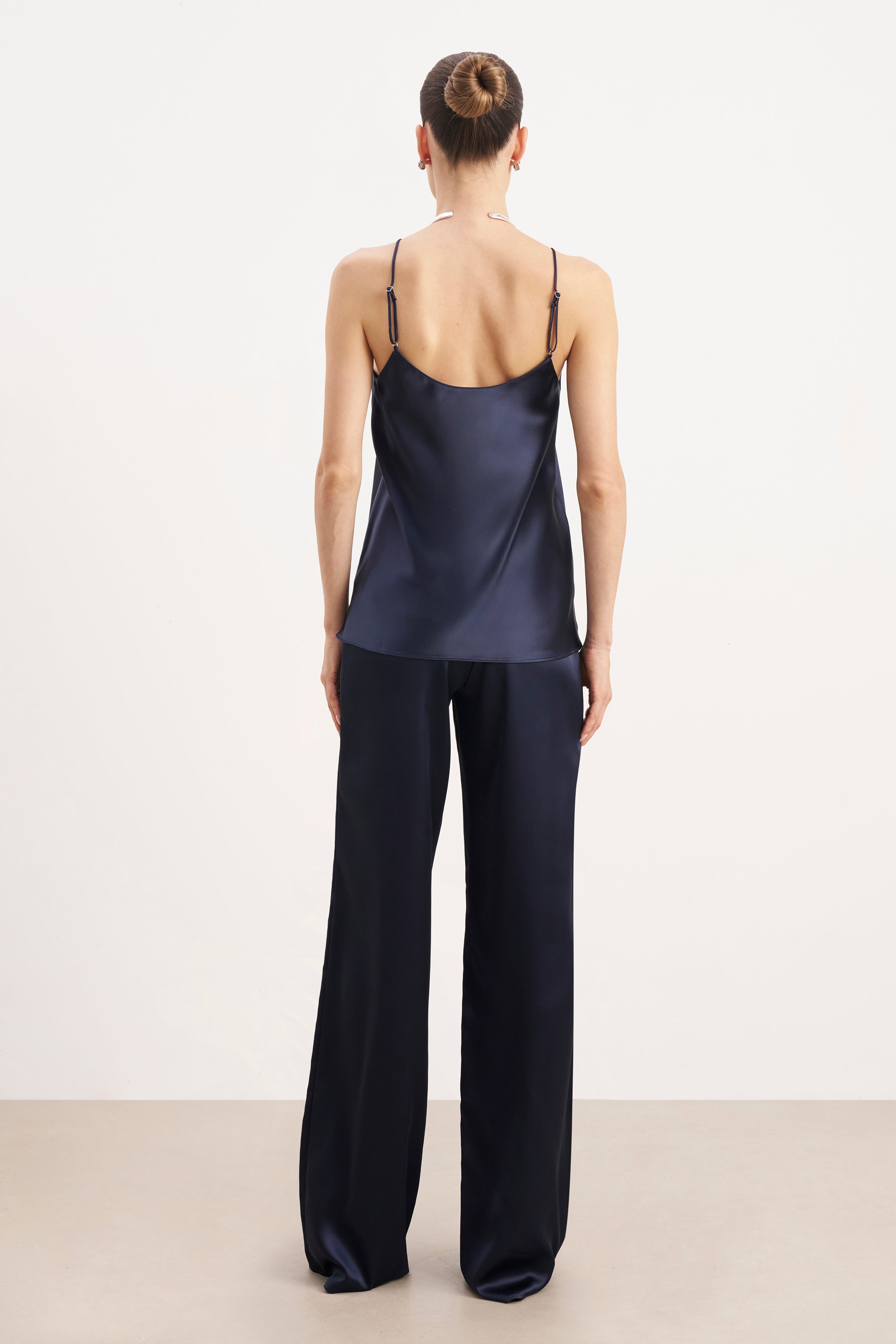 Satin Scoop Neck Camisole - Navy