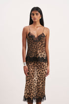 Chiffon Lace Detail Camisole - Leopard Print