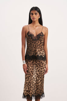 Chiffon Lace Detail Camisole - Leopard Print