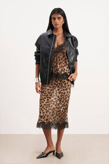 Chiffon Lace Detail Camisole - Leopard Print