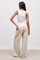 Folded Waistband Trousers - Sand