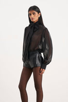 Tailored Leather Micro Shorts - Black
