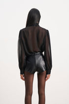 Tailored Leather Micro Shorts - Black