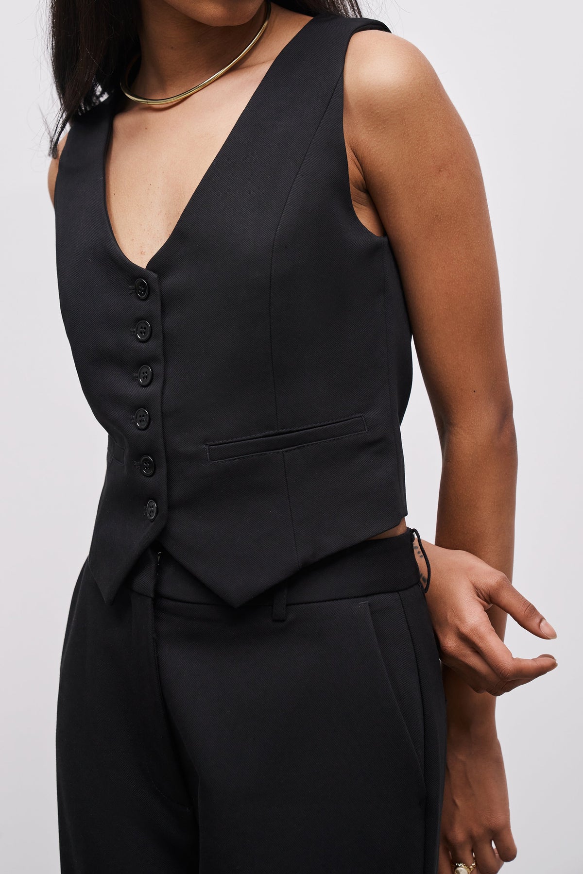 Formal Fitted Waistcoat - Black
