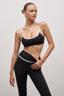 Base Contrast Trim Cami Bra - Black/Tofu