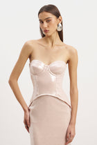Sequin Corset Gown With Sweetheart Neckline - Blush