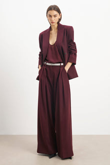 Sheer Plunge U Neck Tank Top - Mulberry