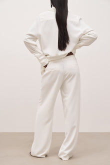 Draped Mid Rise Trousers - White