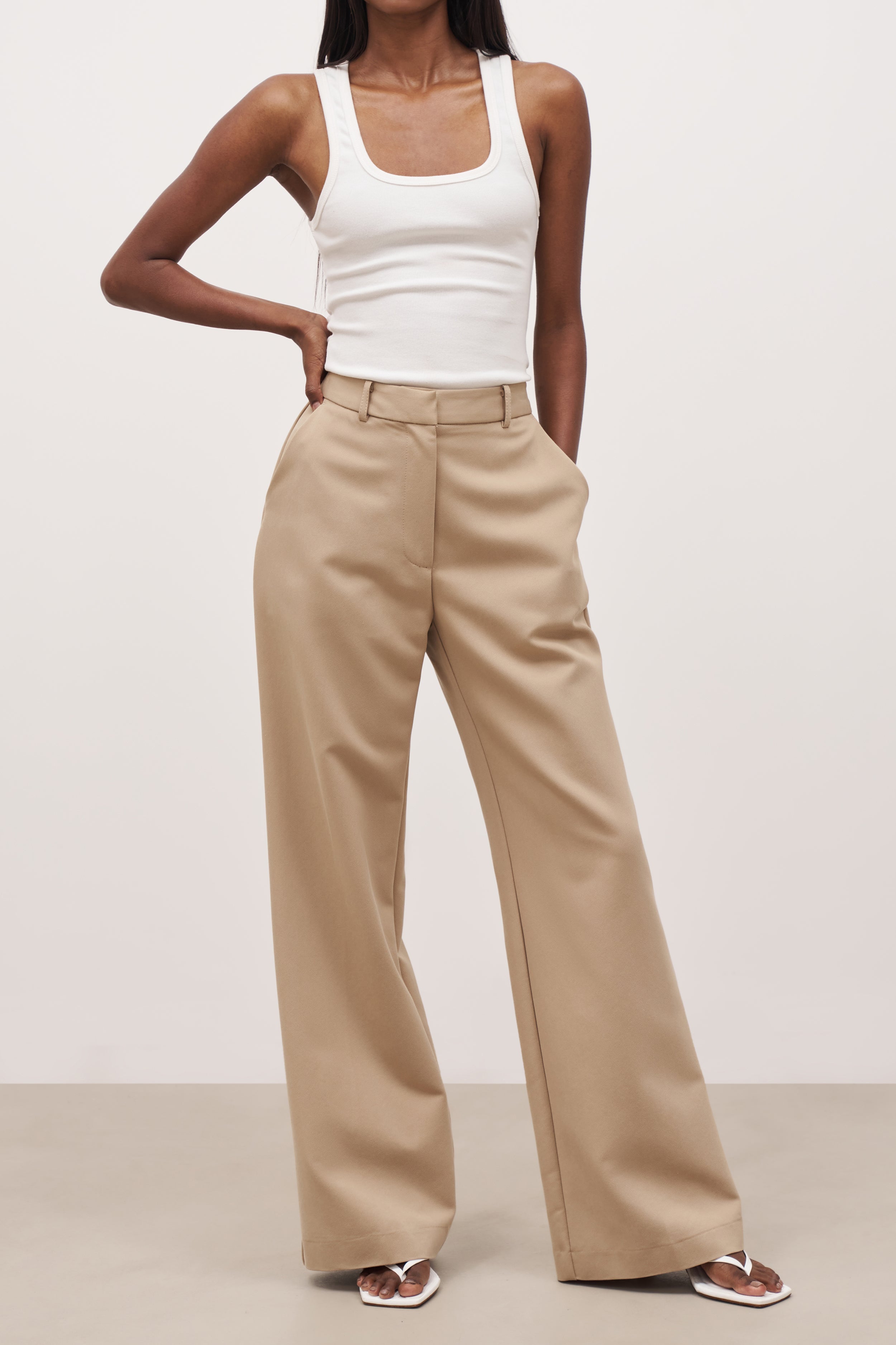 Formal Straight Leg Trousers - Oak