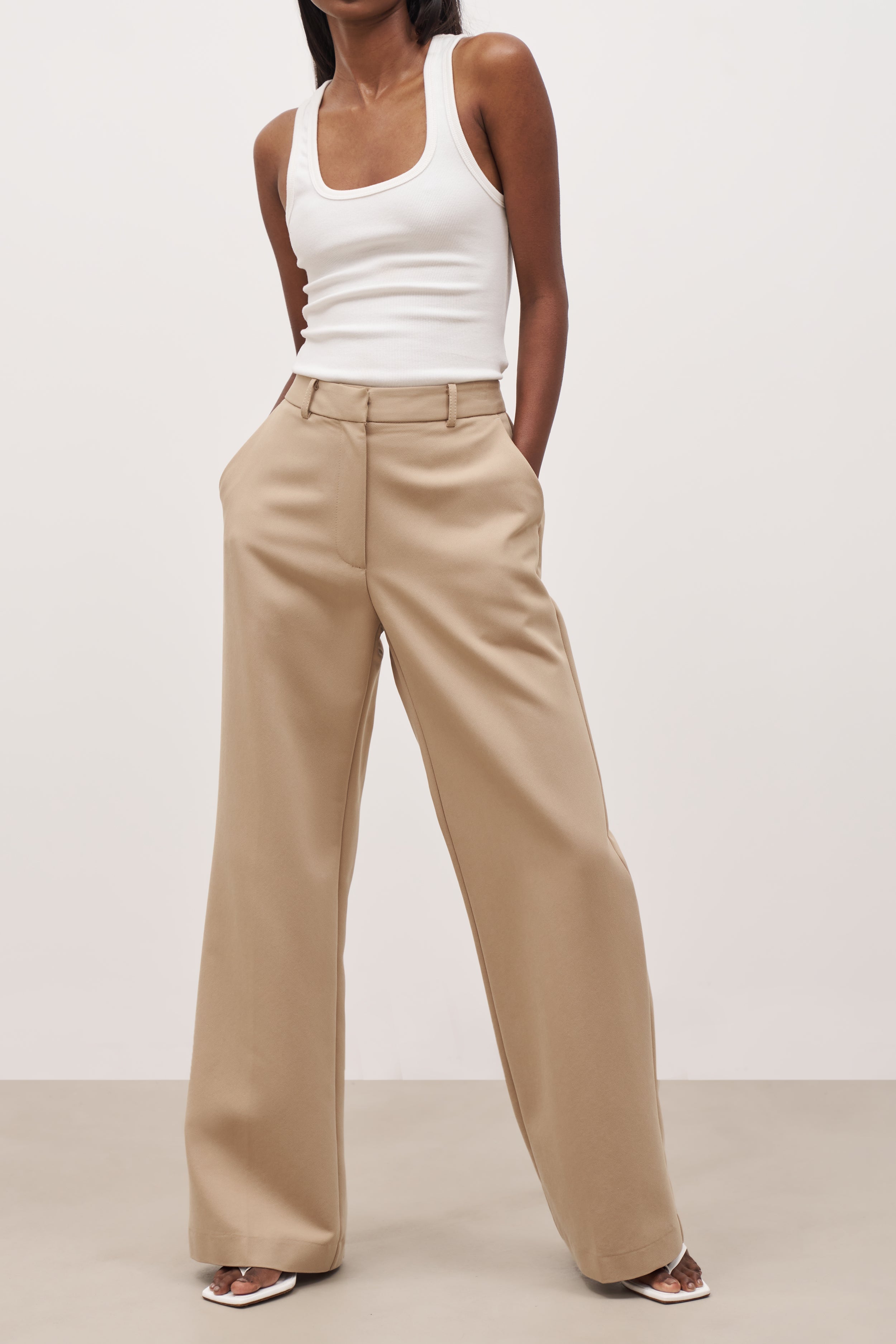 Formal Straight Leg Trousers - Oak