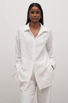 Cotton Crinkle Oversized Shirt - Ivory