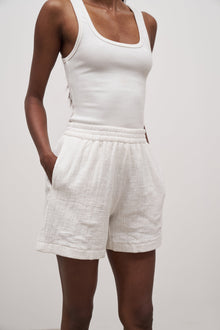 Cotton Crinkle Shorts - Ivory