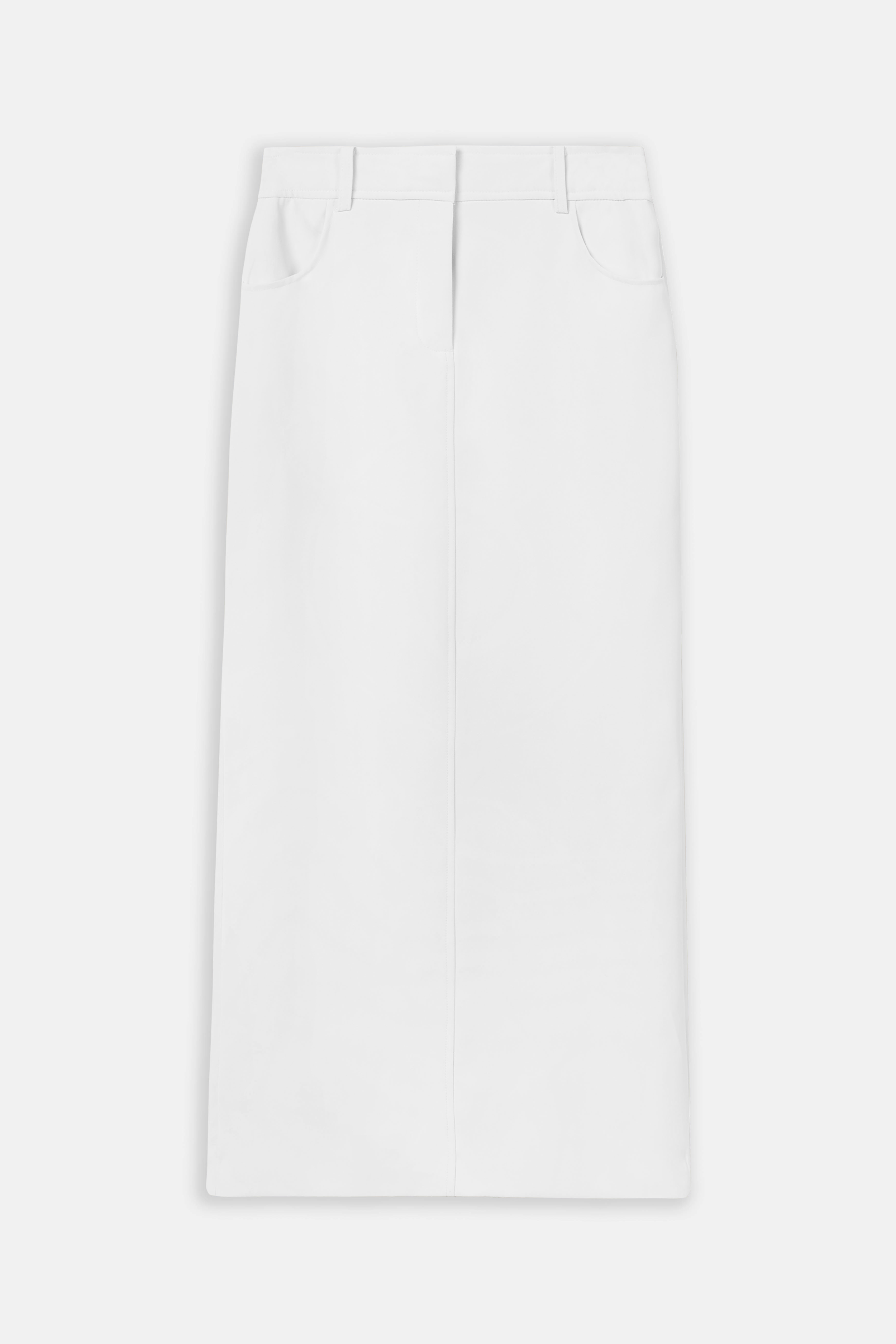 Mid Rise Effortless Maxi Skirt - White