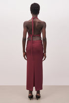 Backless Halter Waistcoat - Burgundy