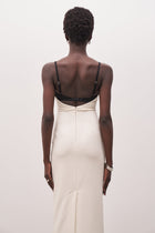 Tailored Bustier Maxi Dress - Cream/Black