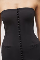 Strapless Peplum Maxi Dress - Black