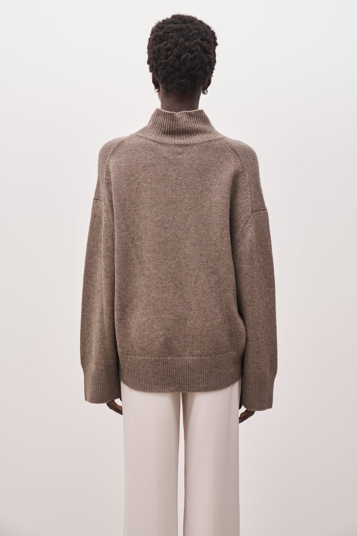 Relaxed High Neck Cashmere Blend Jumper - Cedar