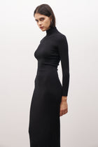 Fine Knit Maxi Dress - Black