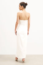 Strapless Peplum Maxi Dress - White