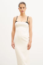 Tailored Bustier Maxi Dress - Cream/Black