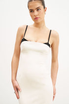 Tailored Bustier Maxi Dress - Cream/Black