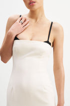 Tailored Bustier Maxi Dress - Cream/Black