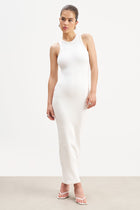 Heavy Ribbed Racer Maxi Dress - Ivory