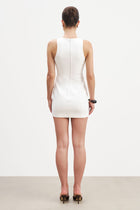 Tailored Button Down Mini Dress - White
